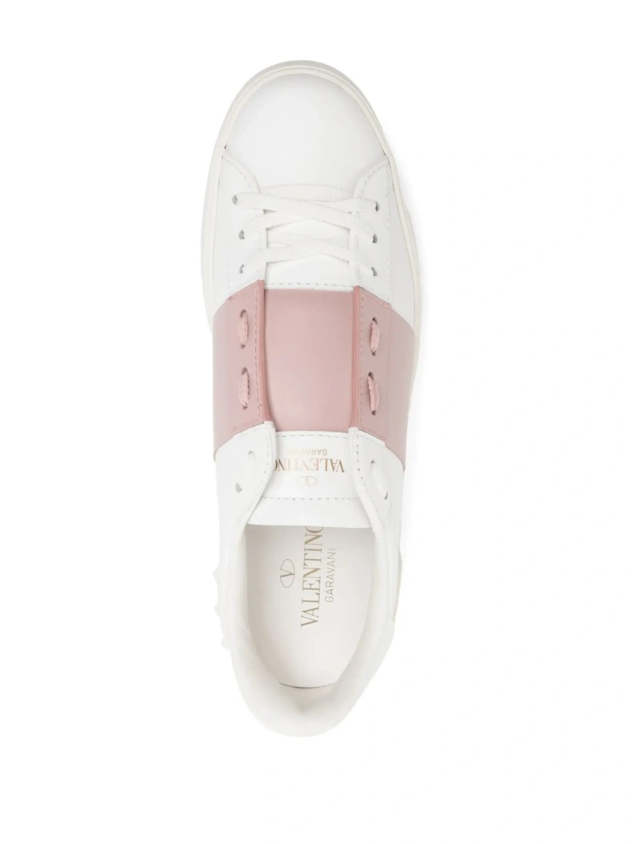 Sneakers Valentino Garavani albi din piele 'Open' - Img 7
