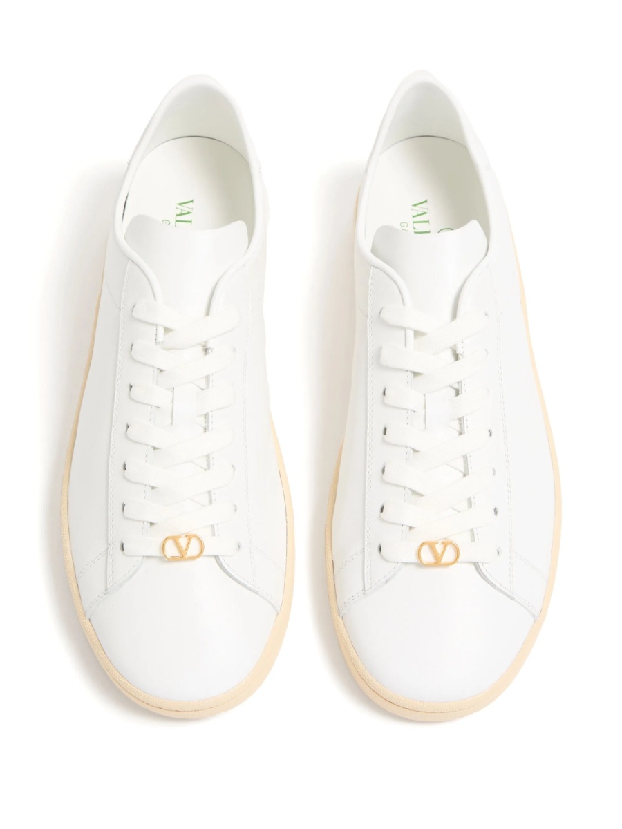 Sneakers Valentino Garavani albi din piele - Img 4
