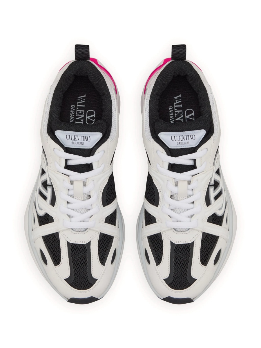 Sneakers Valentino Garavani albi din polyester si vascoza - Img 4