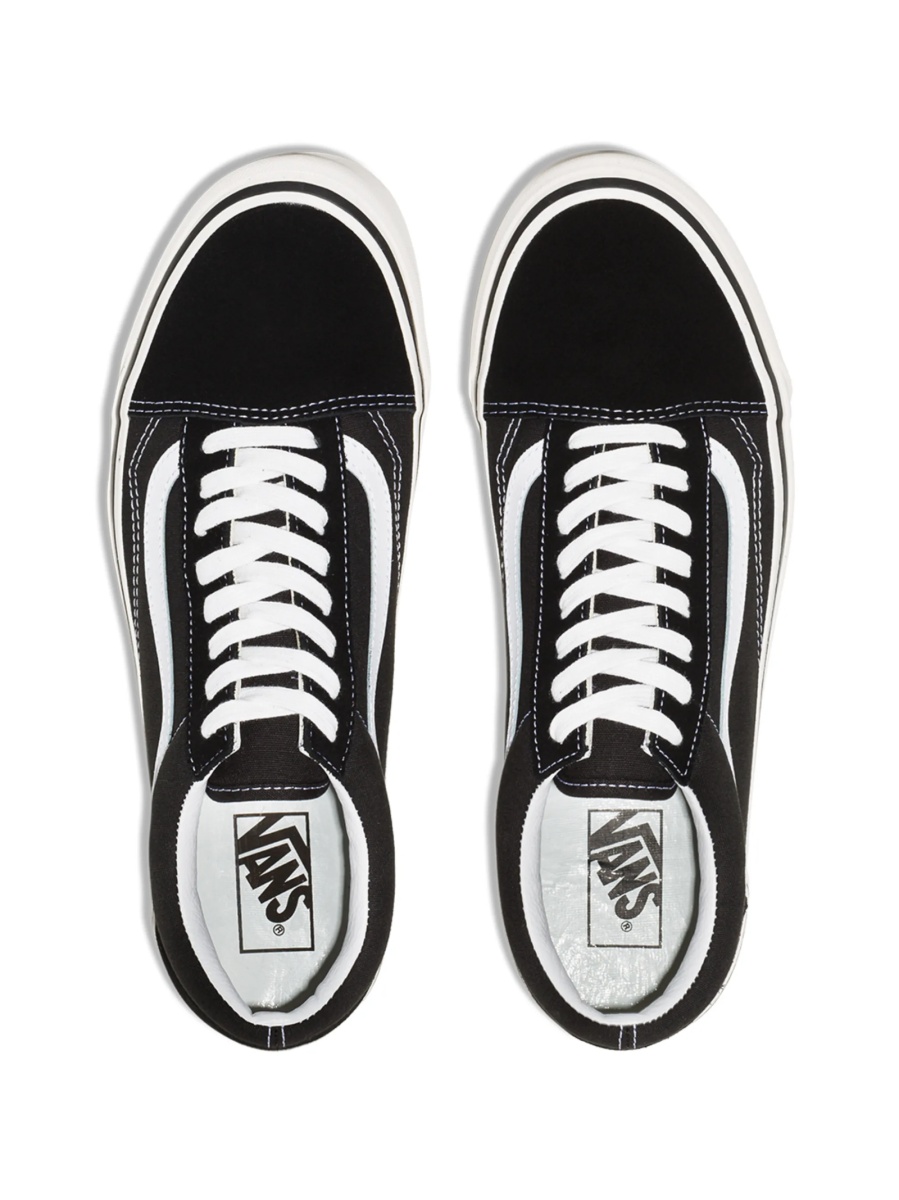Sneakers Vans Old Skool negri din piele si piele intoarsa - Img 4