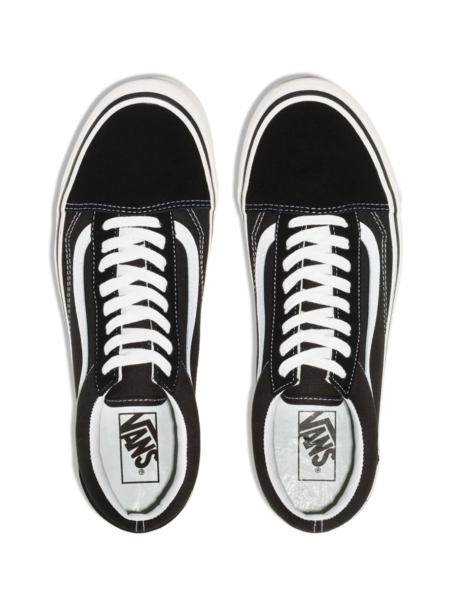 Sneakers Vans Old Skool negri din piele si piele intoarsa - Img 4