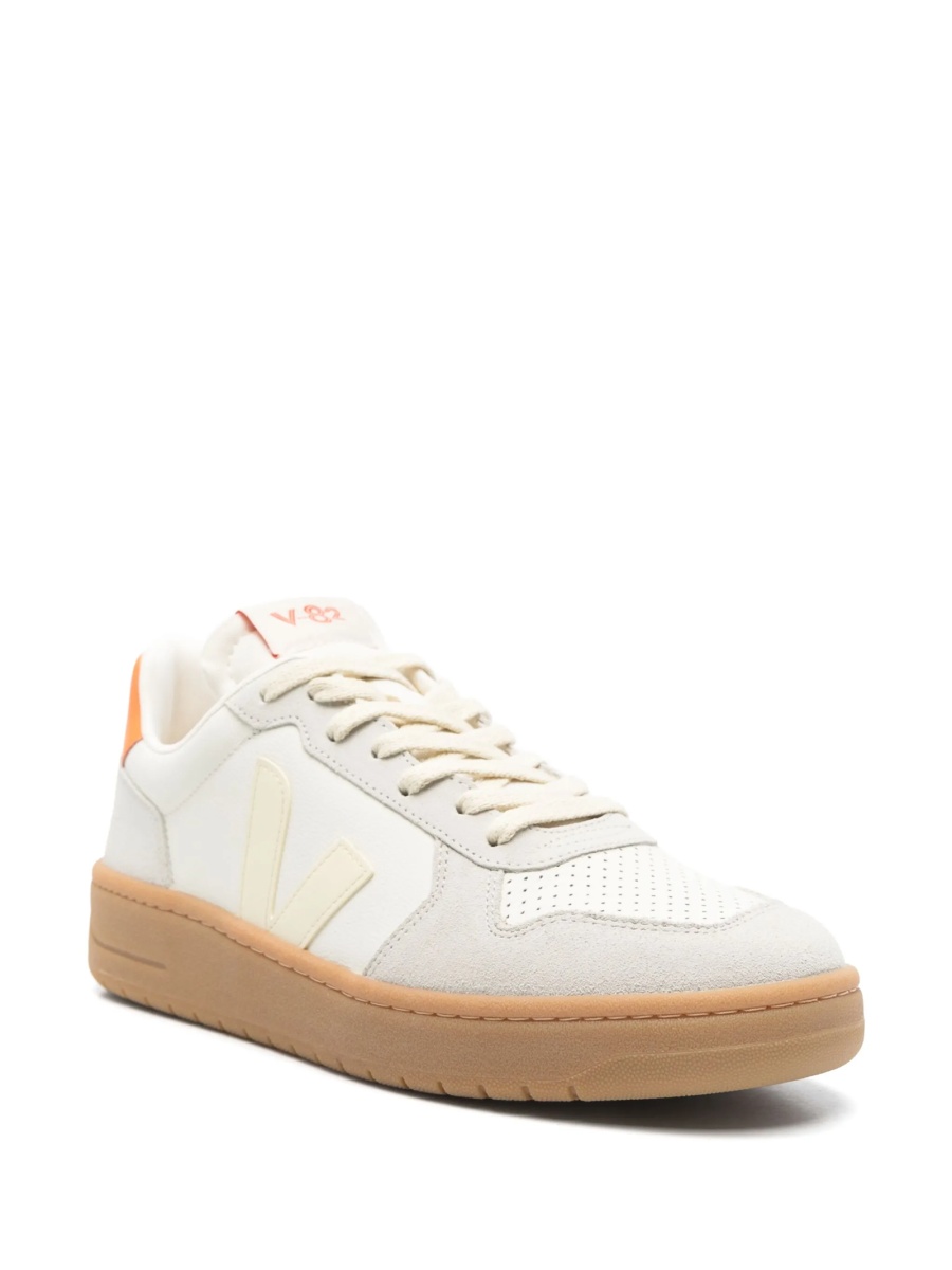 Sneakers VEJA albi din material textil si piele - Img 2