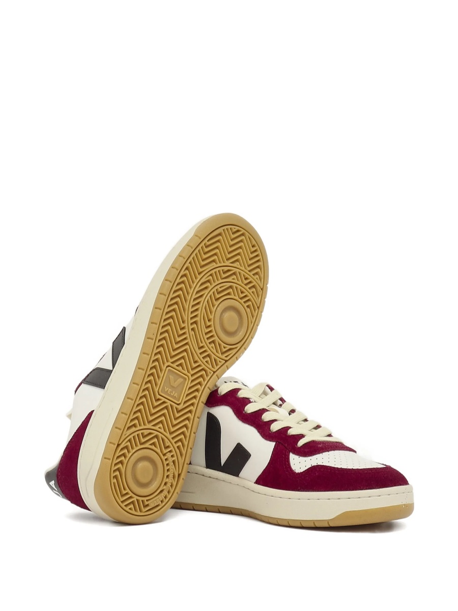 Sneakers VEJA rosii din piele si piele intoarsa - Img 3
