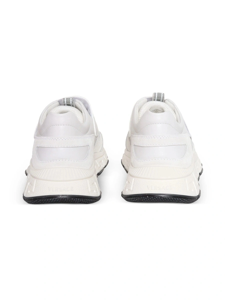 Sneakers Versace albi din piele si polyester - Img 3