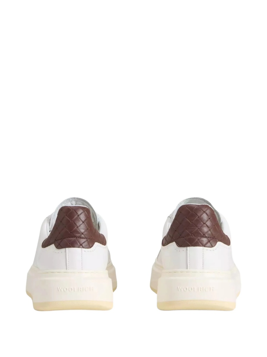 Sneakers Woolrich albi din piele - Img 3