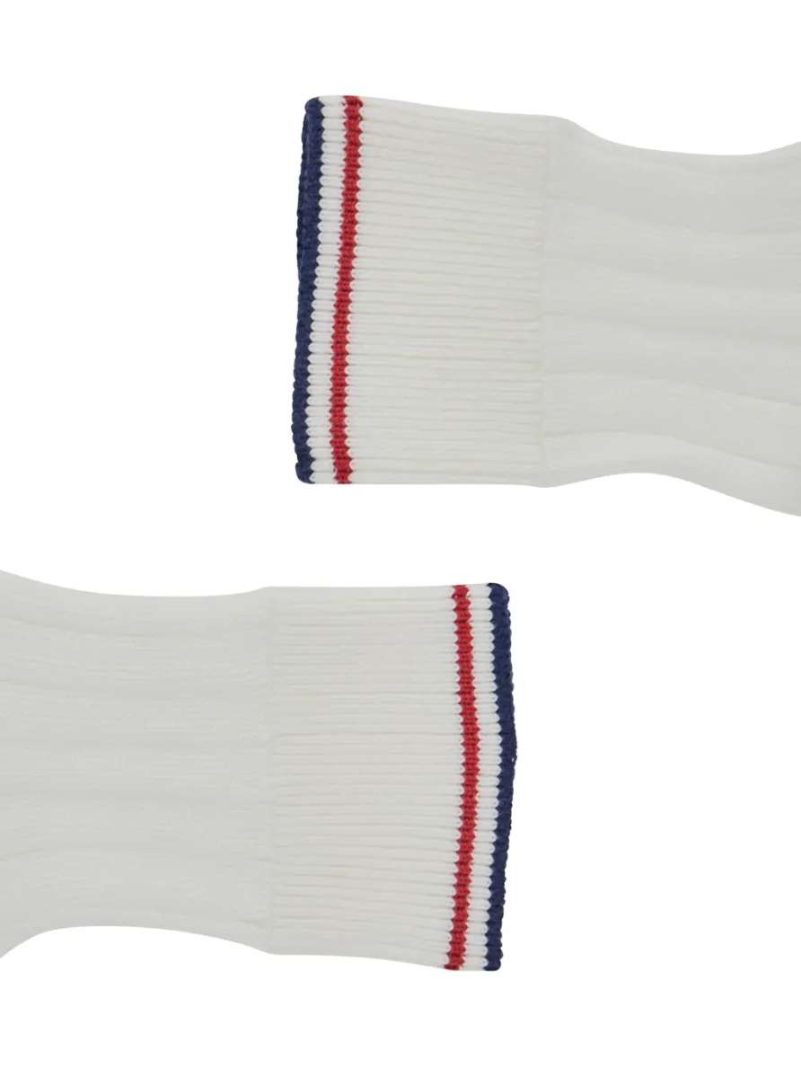 Sosete White Socks with Striped Detail and Ribbed Knit in Cotton for Women - Img 3