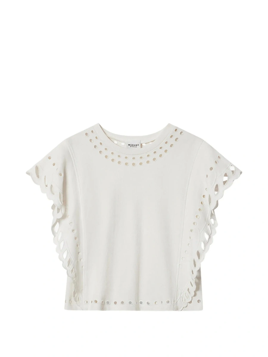 Top Isabel Marant alb din bumbac - Img 8