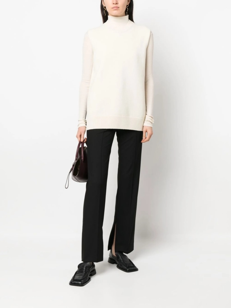 Top tricotat Jil Sander alb - Img 2