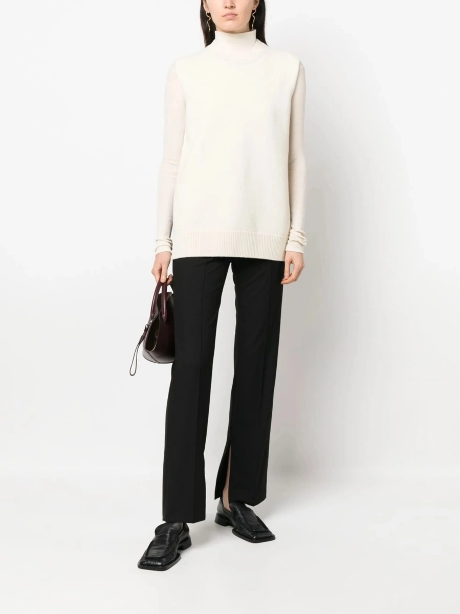Top tricotat Jil Sander alb - Img 2