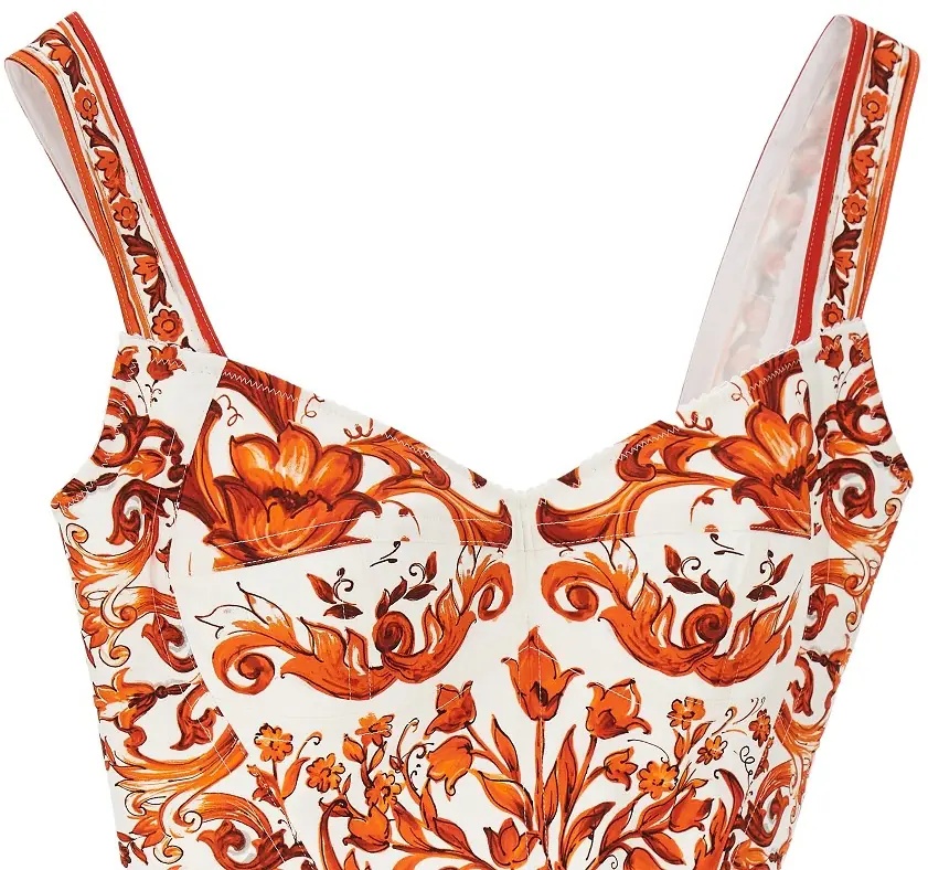 Topuri Charmeuse top with Maiolica print - Img 2