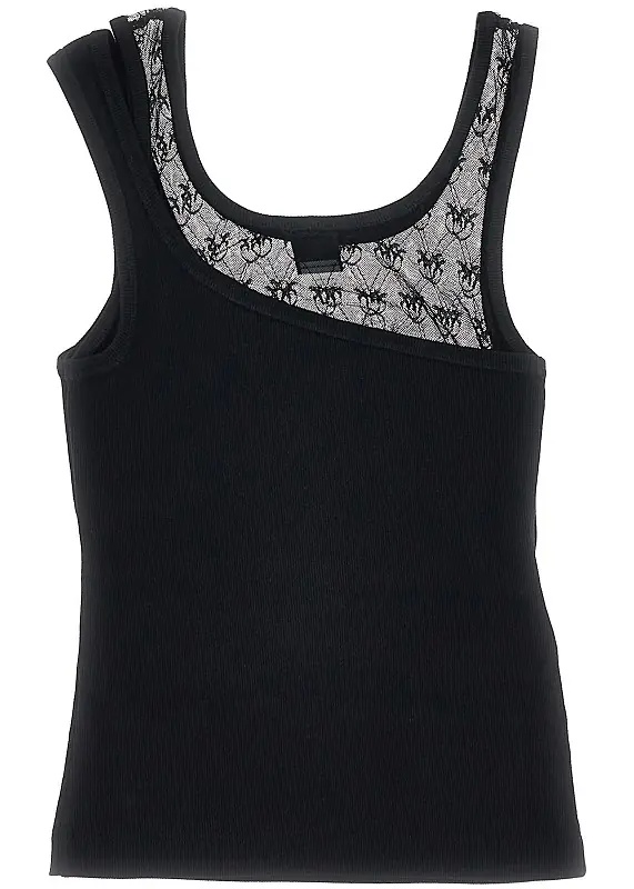 Topuri Ribbed jersey and Love Birds lace tank top - Img 2