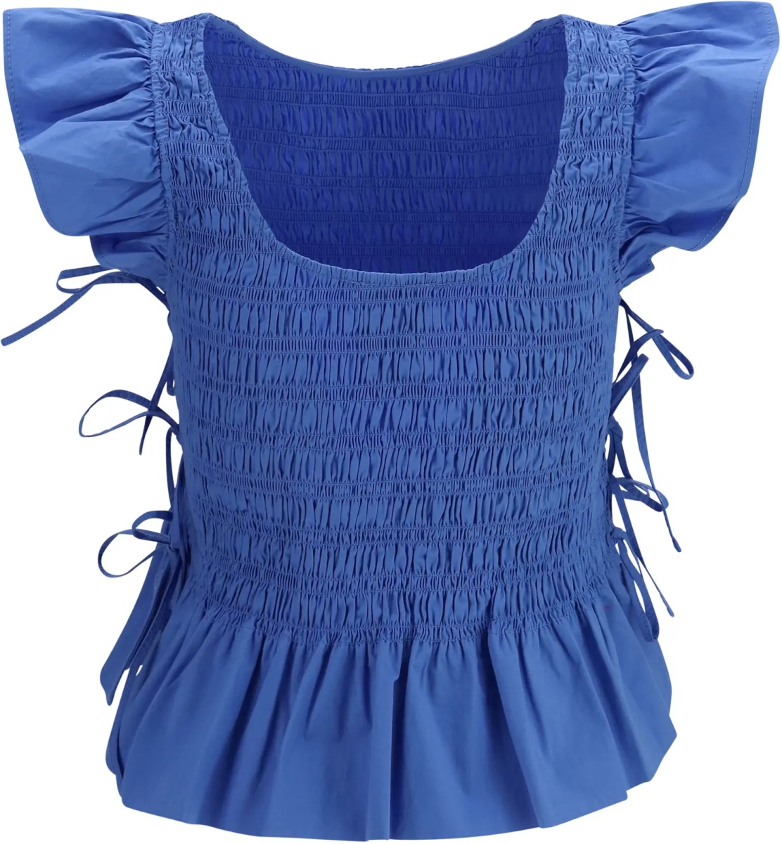 Topuri Ruched cotton Top with side bows - Img 2