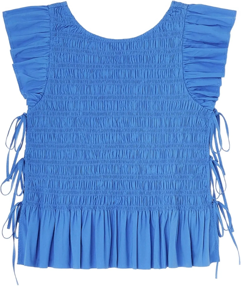 Topuri Ruched cotton Top with side bows - Img 6