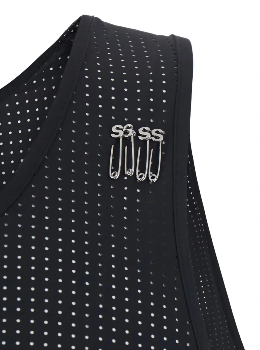 Topuri SATISFY Space-O Singlet top in black fabric - Img 3