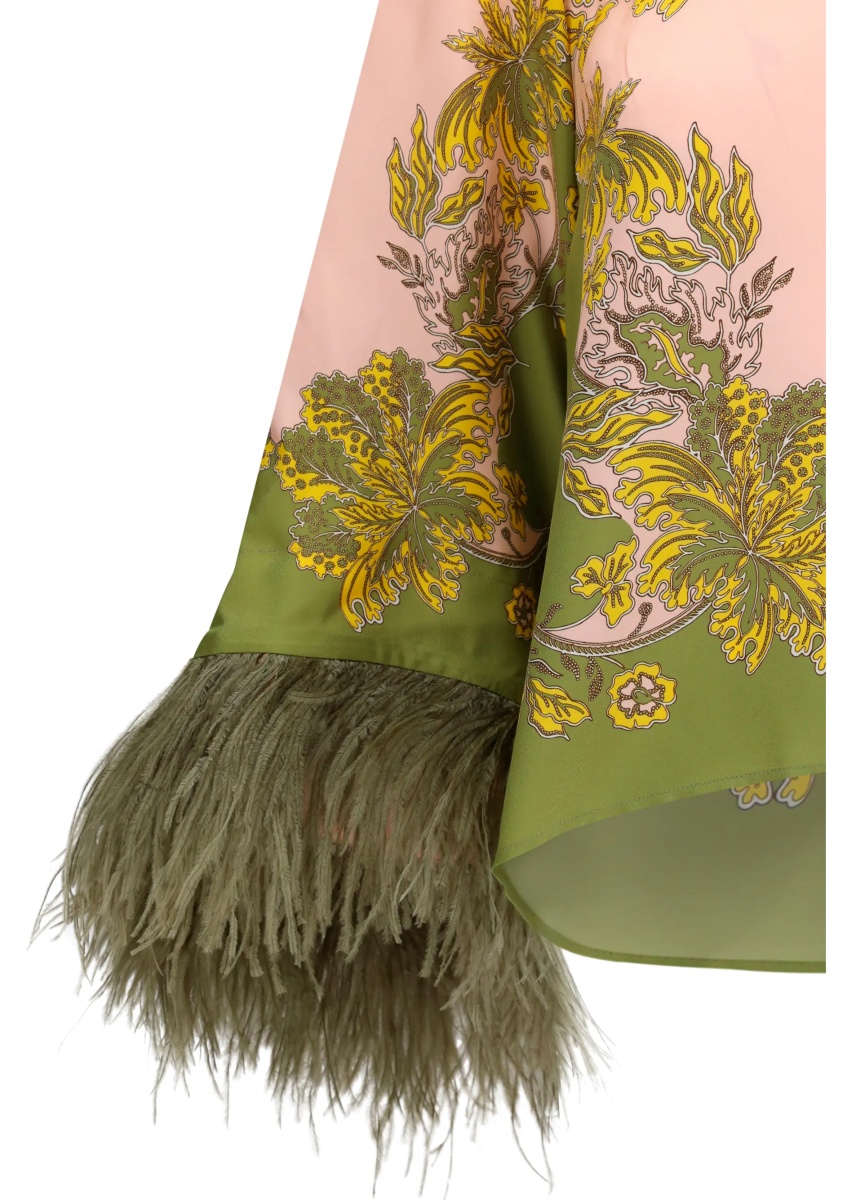 Topuri silk Top with ostrich feathers - Img 3