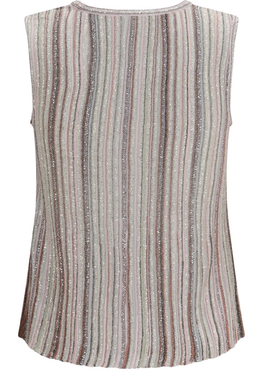 Topuri Sleeveless ribbed sequin Top - Img 2