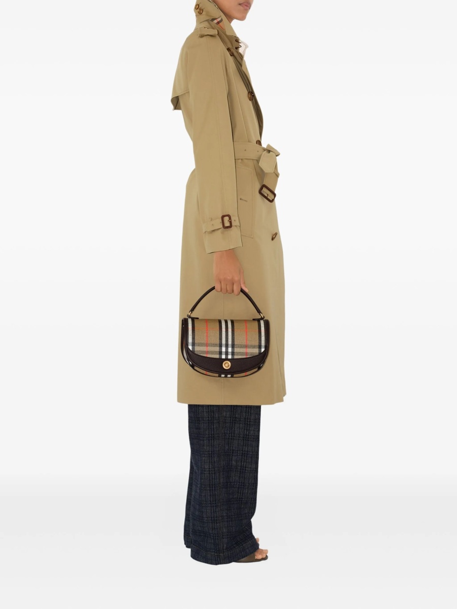 Trenci Burberry maro din bumbac si piele - Img 3