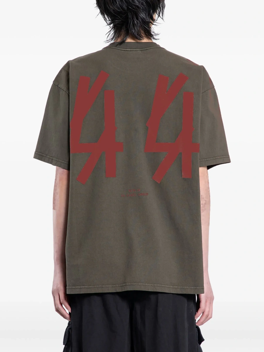 Tricou 44 LABEL GROUP verde din bumbac - Img 5