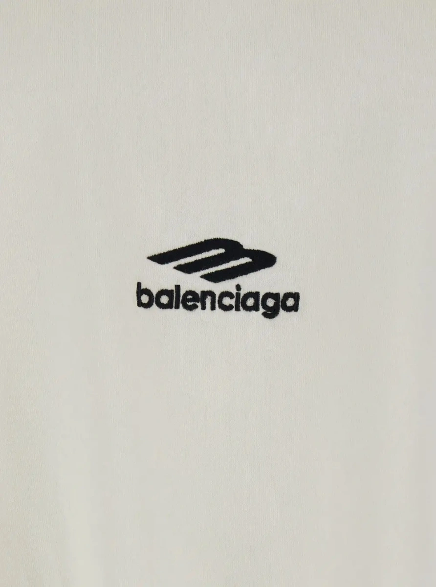 Tricou Balenciaga alb din bumbac - Img 3