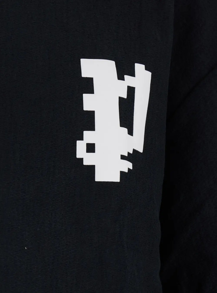 Tricou Black Crewneck T-Shirt with Logo on Front and Rear in Cotton Man - Img 3