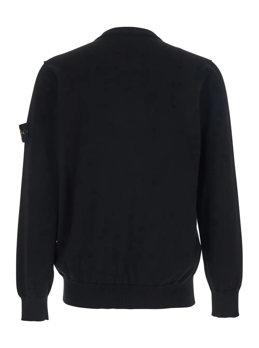Tricou Black T-Shirt with Long Sleeves and Logo Patch on the Sleeve In cotton for Men - Img 2