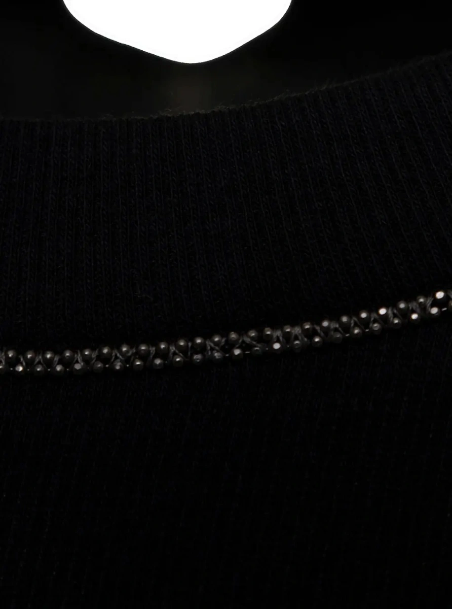 Tricou Brunello Cucinelli negru din bumbac - Img 2