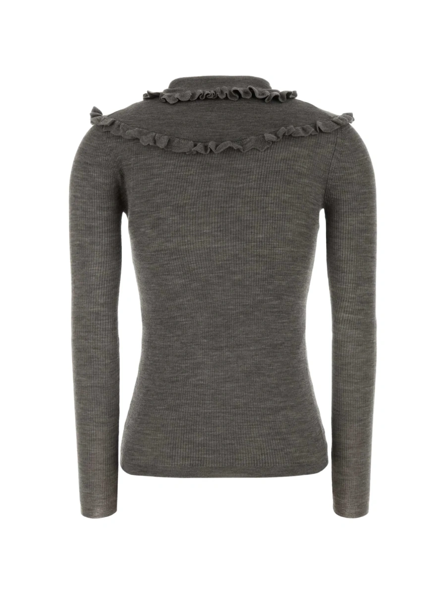 Tricou Chloe gri din lana - Img 2