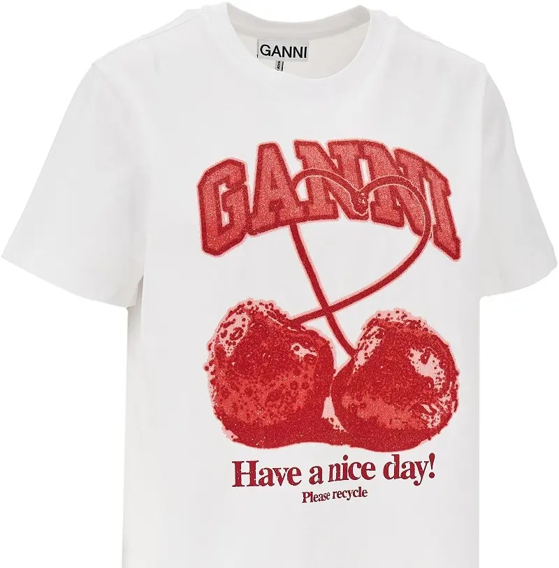 Tricou Cotton T-shirt with 'Cherry' print - Img 2