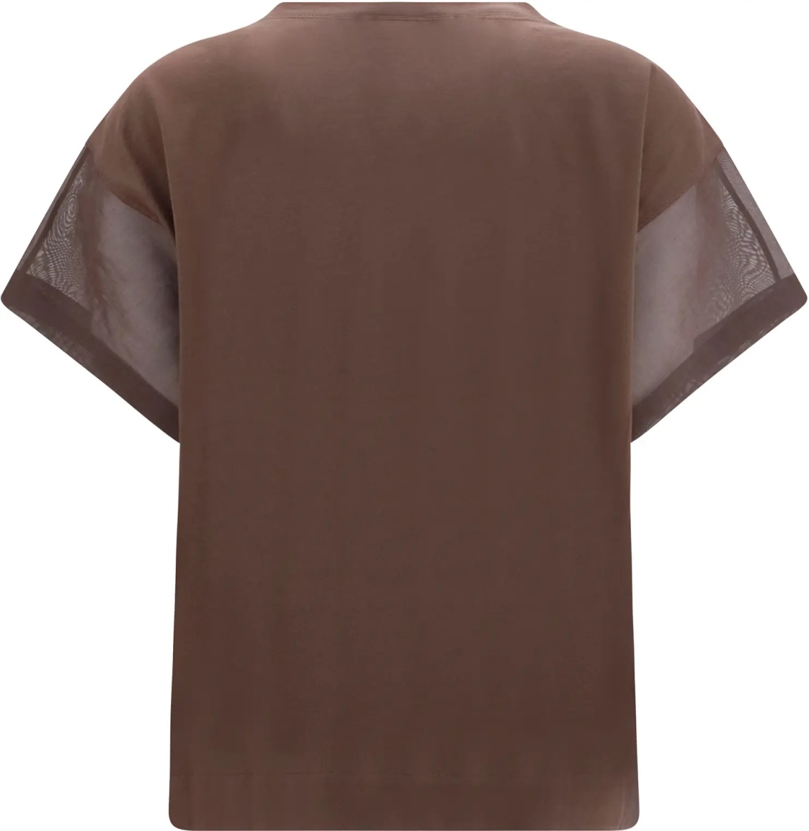 Tricou Cotton T-shirt with sheer sleeves and side panels - Img 2