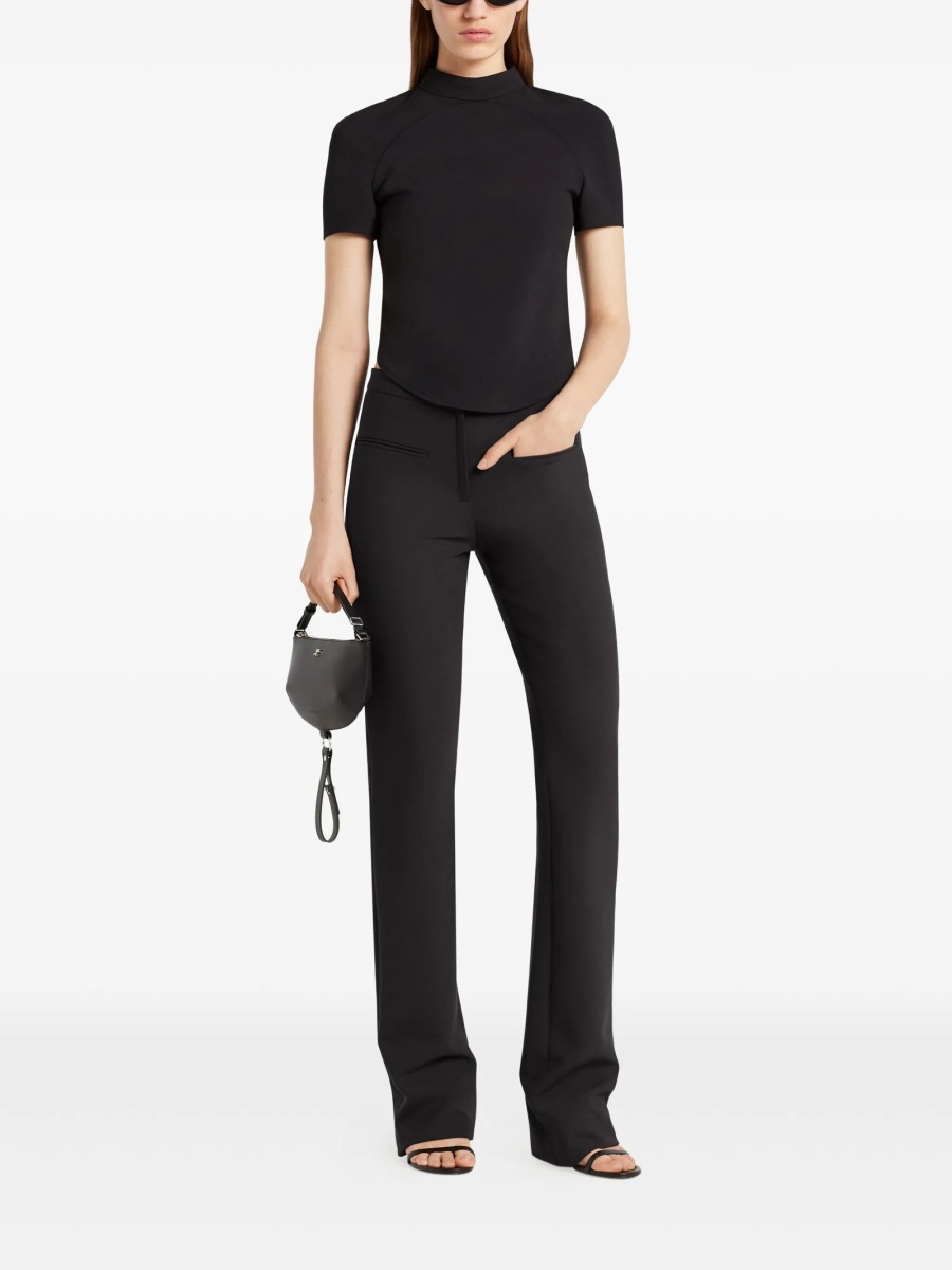 Tricou COURRÈGES negru din lana si polyester - Img 2