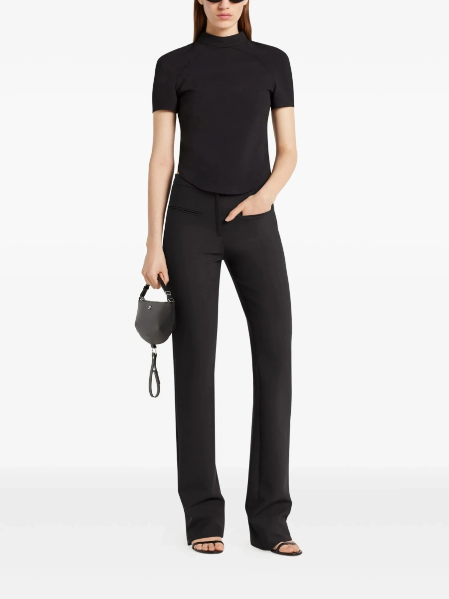 Tricou COURRÈGES negru din lana si polyester - Img 2
