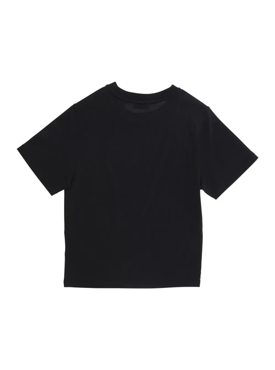 Tricou Crew Neck T-Shirt with Logo Lettering and EKD Embroidery on the Front in Black Cotton Boy - Img 2
