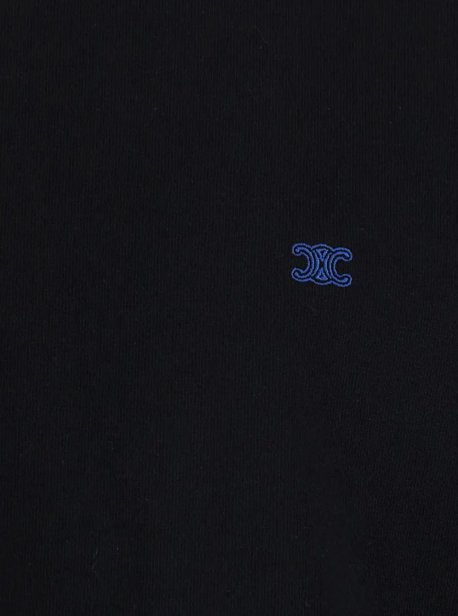 Tricou Crew Neck T-shirt with Triomphe Logo on the Front in Black Cotton for Men - Img 3