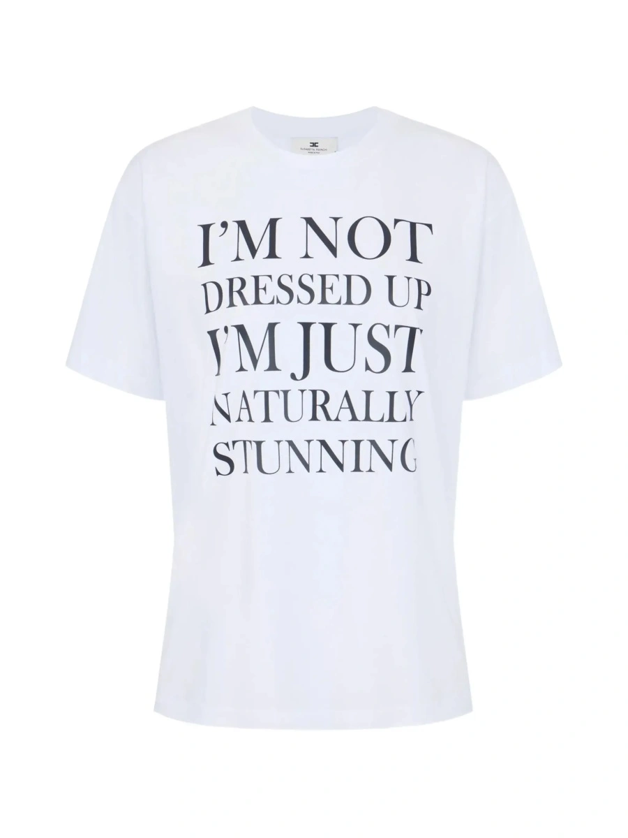 Tricou Elisabetta Franchi alb din bumbac - Img 8