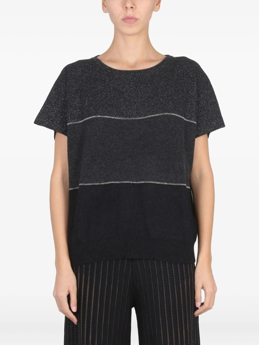 Tricou Fabiana Filippi gri din lana si mohair - Img 3