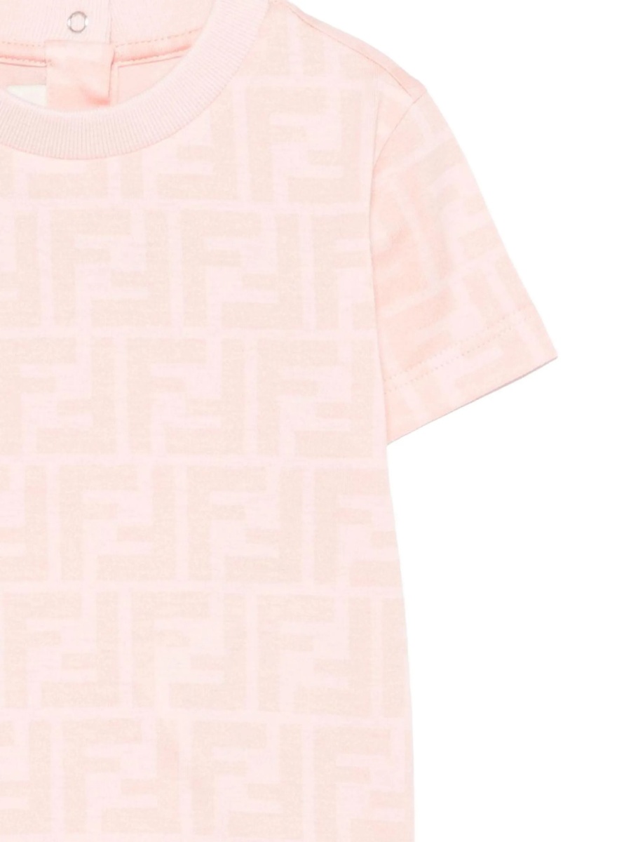 Tricou Fendi roz din bumbac - Img 3