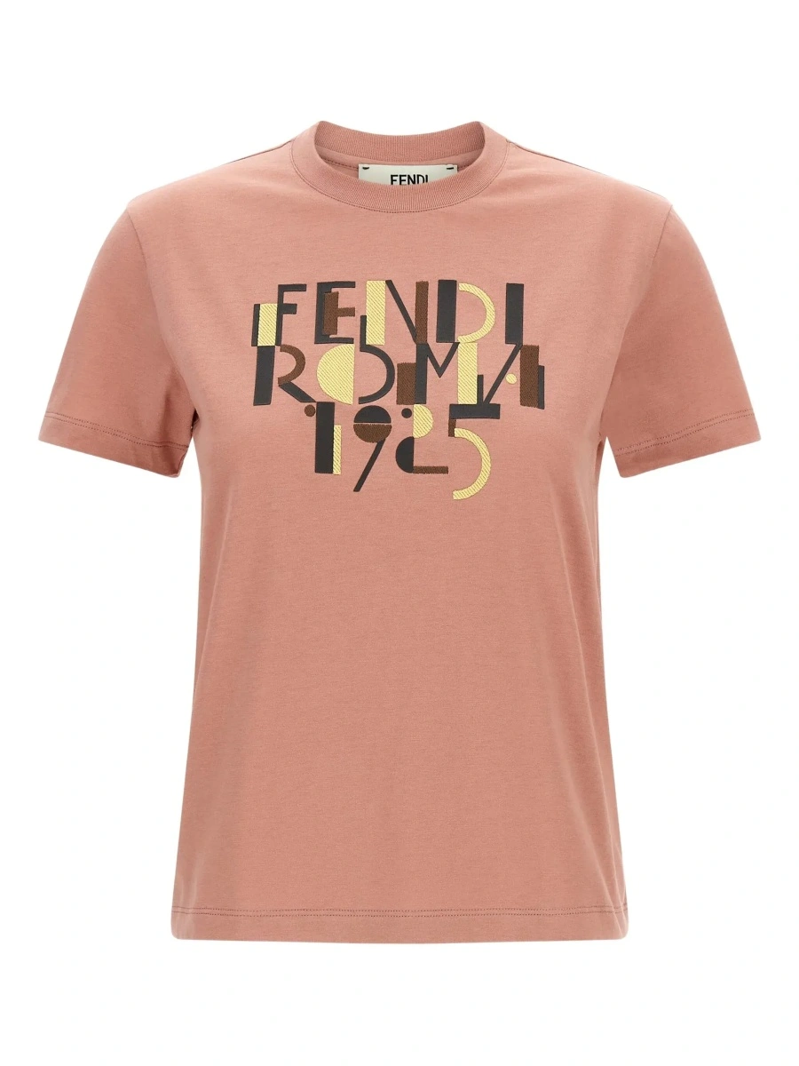 Tricou Fendi roz din bumbac - Img 7