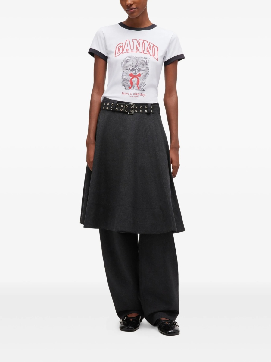 Tricou Ganni alb - Img 2