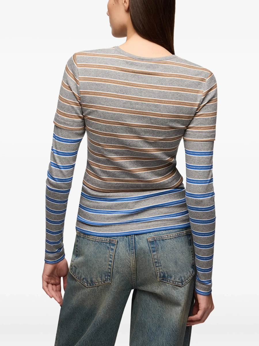 Tricou Ganni multicolor din bumbac - Img 6