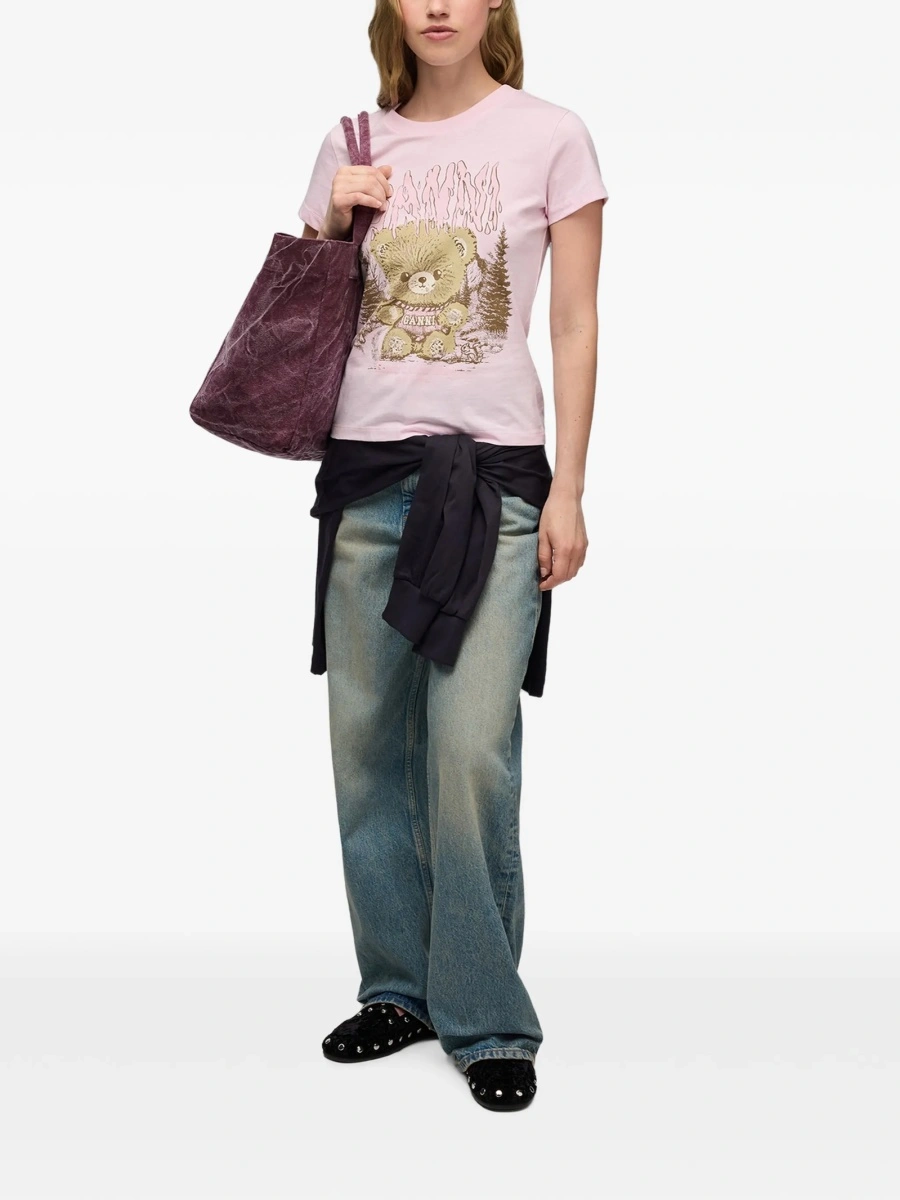 Tricou Ganni roz - Img 2
