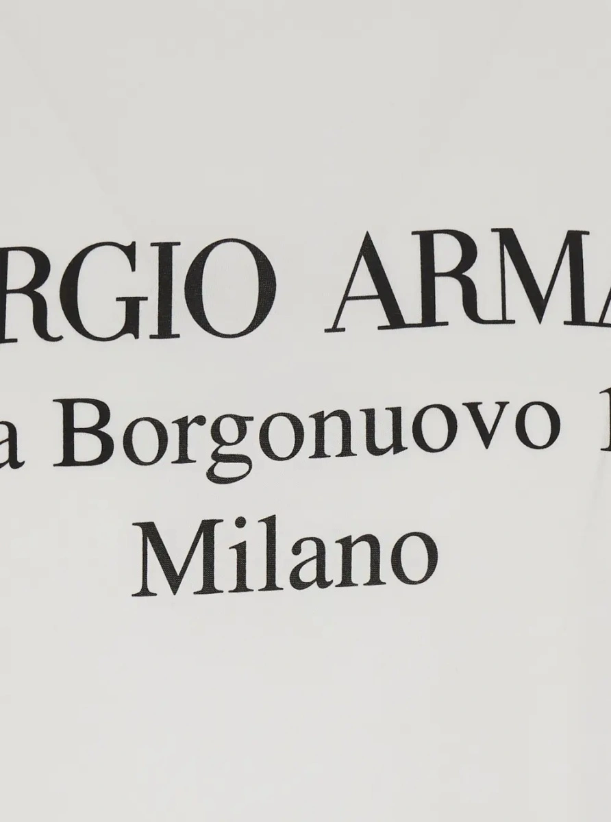 Tricou Giorgio Armani alb din bumbac - Img 3