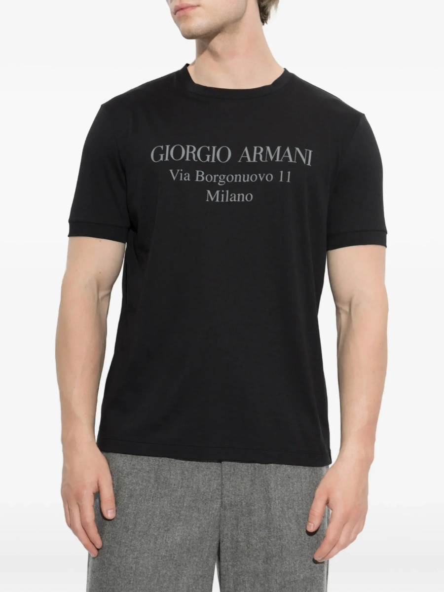 Tricou Giorgio Armani negru din bumbac - Img 5