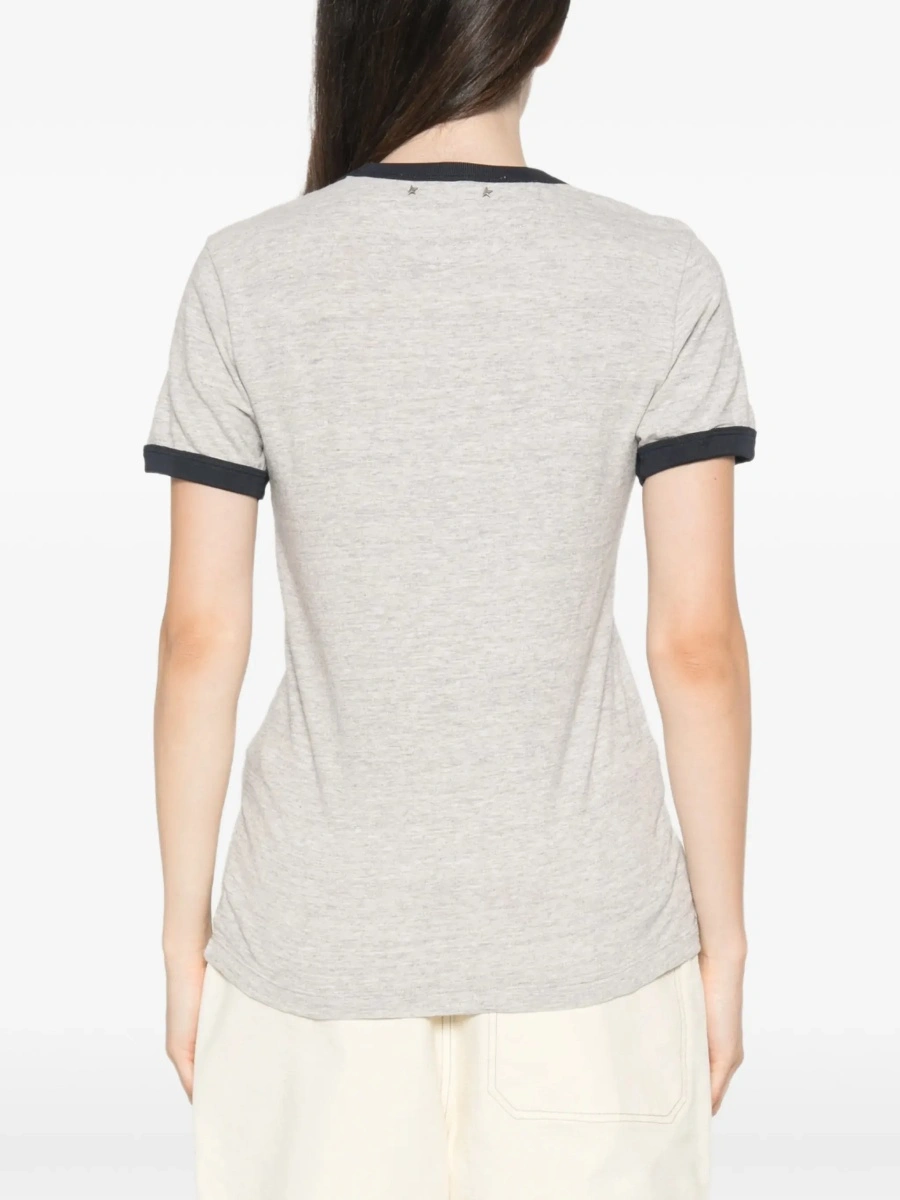 Tricou Golden Goose gri din bumbac - Img 6