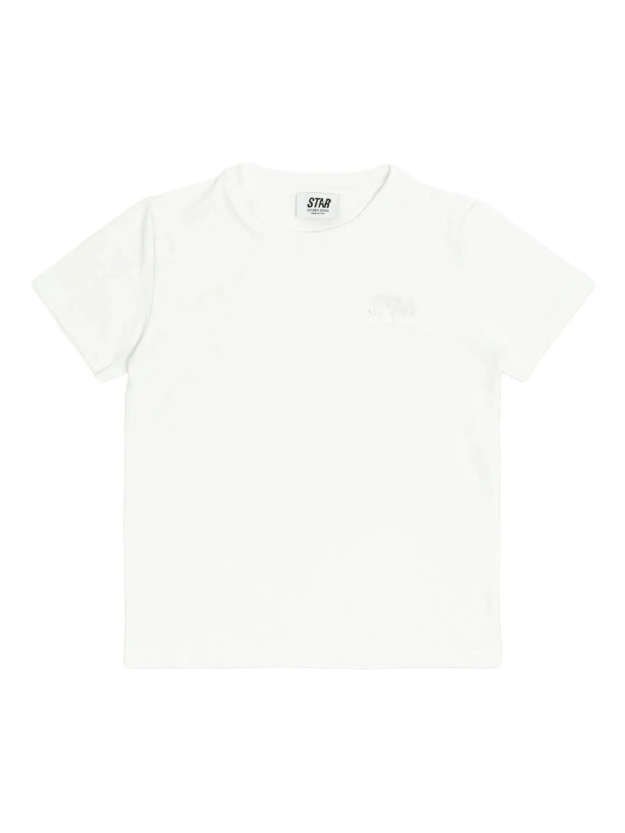 Tricou GOLDEN GOOSE KIDS alb din bumbac - Img 7