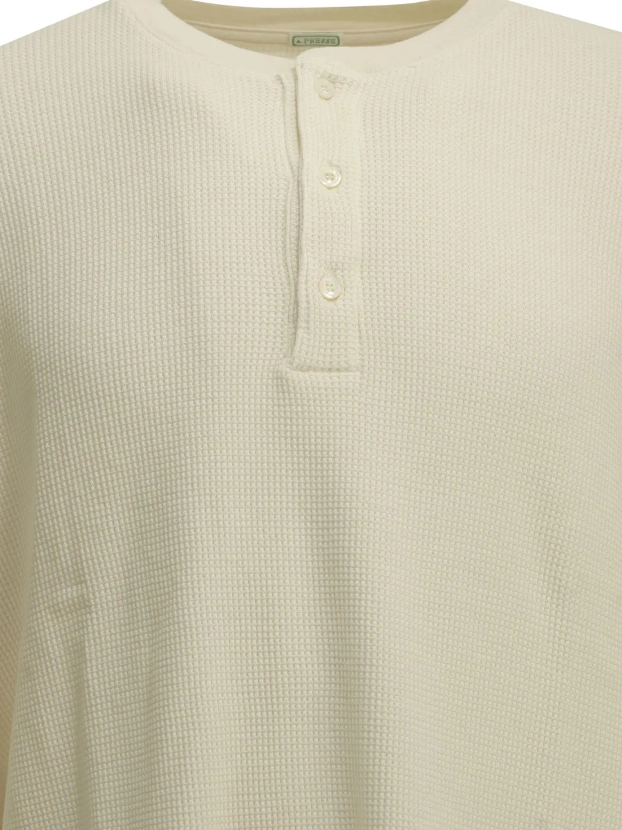 Tricou Henley T-shirt with a honeycomb pattern - Img 3