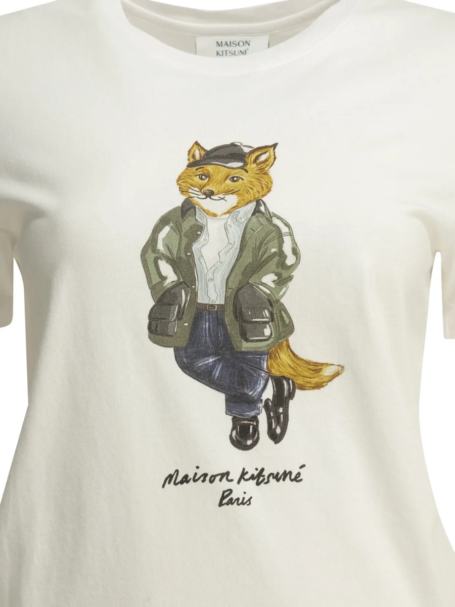 Tricou MAISON KITSUNÉ "Weekend Fox" Crew-Neck T-Shirt - Img 3