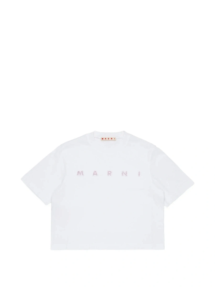 Tricou Marni alb din bumbac - Img 7
