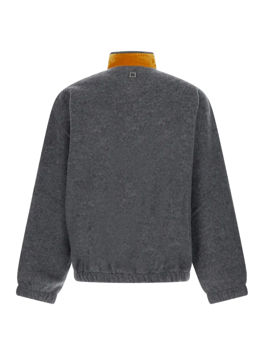 Tricou MENS T-SHIRT with round neck and long sleeves in gray wool and polyester for men - Img 2