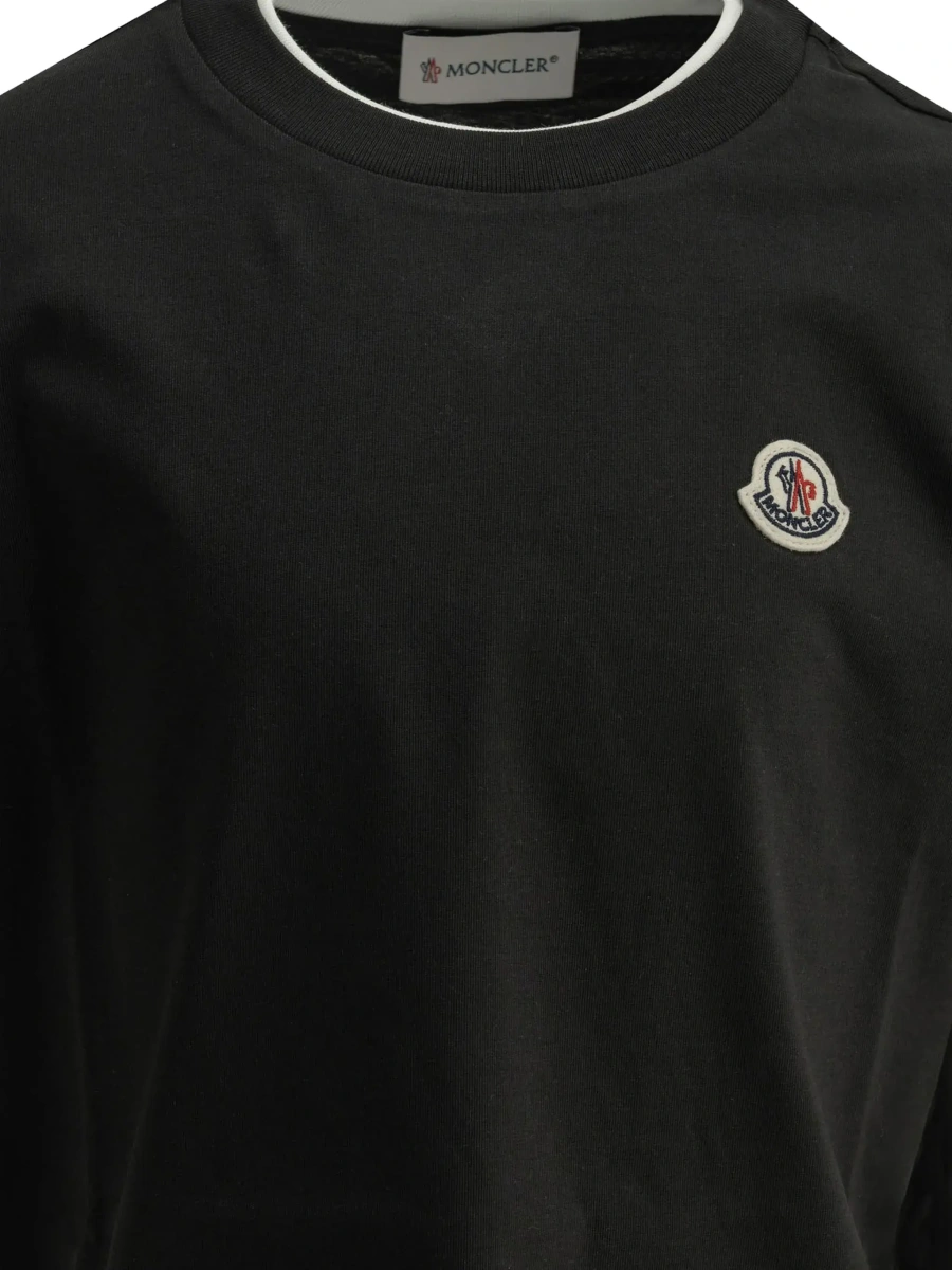 Tricou Moncler negru din bumbac - Img 5