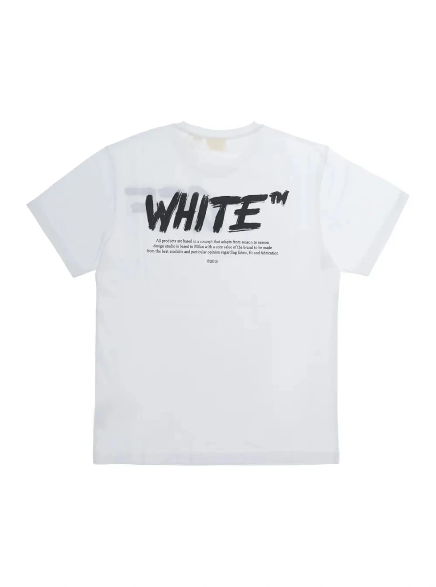 Tricou Off-White alb din bumbac - Img 2